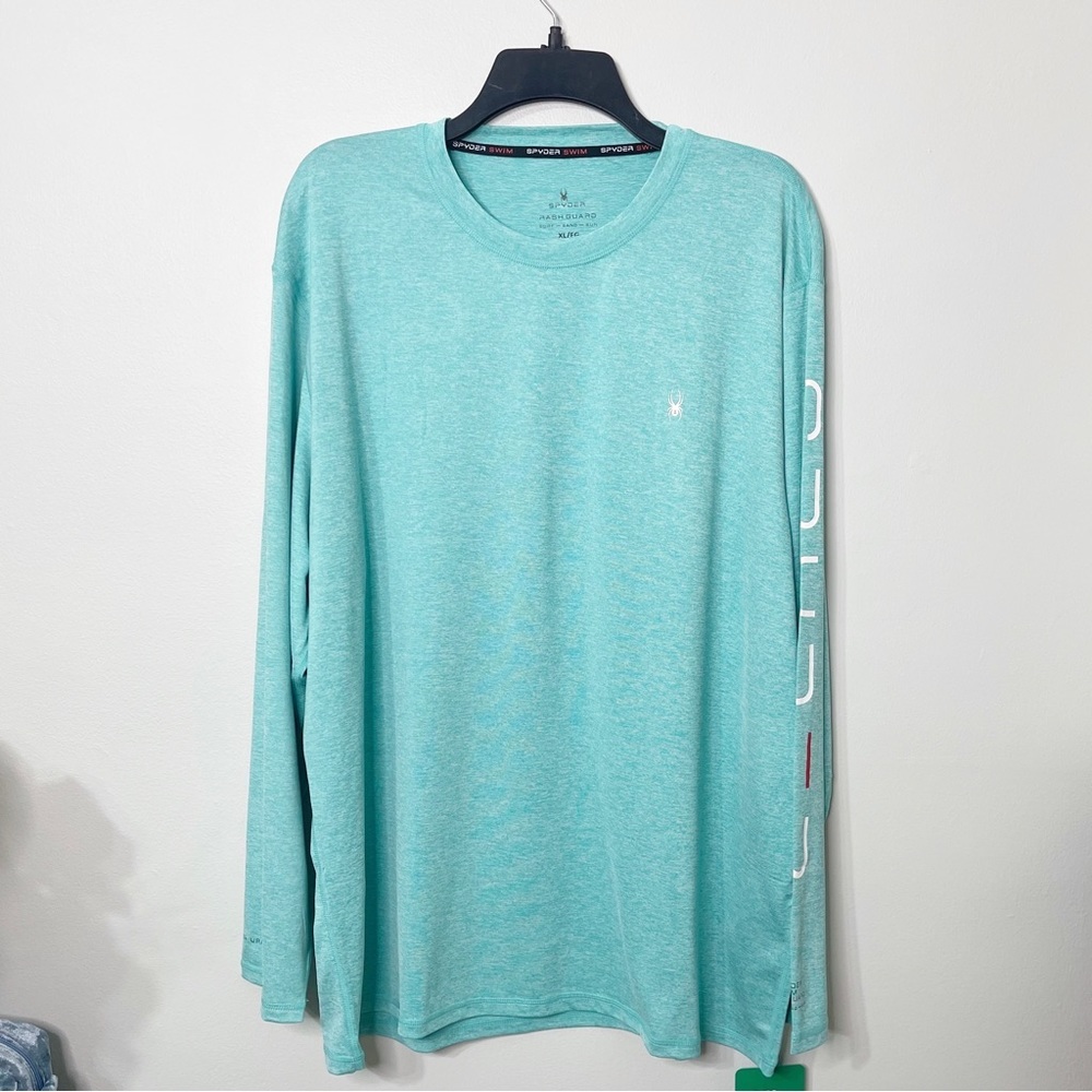 Mens Spyder Long Sleeve Shirt Rash Guard Green XL Nwt - Picture 6 of 9